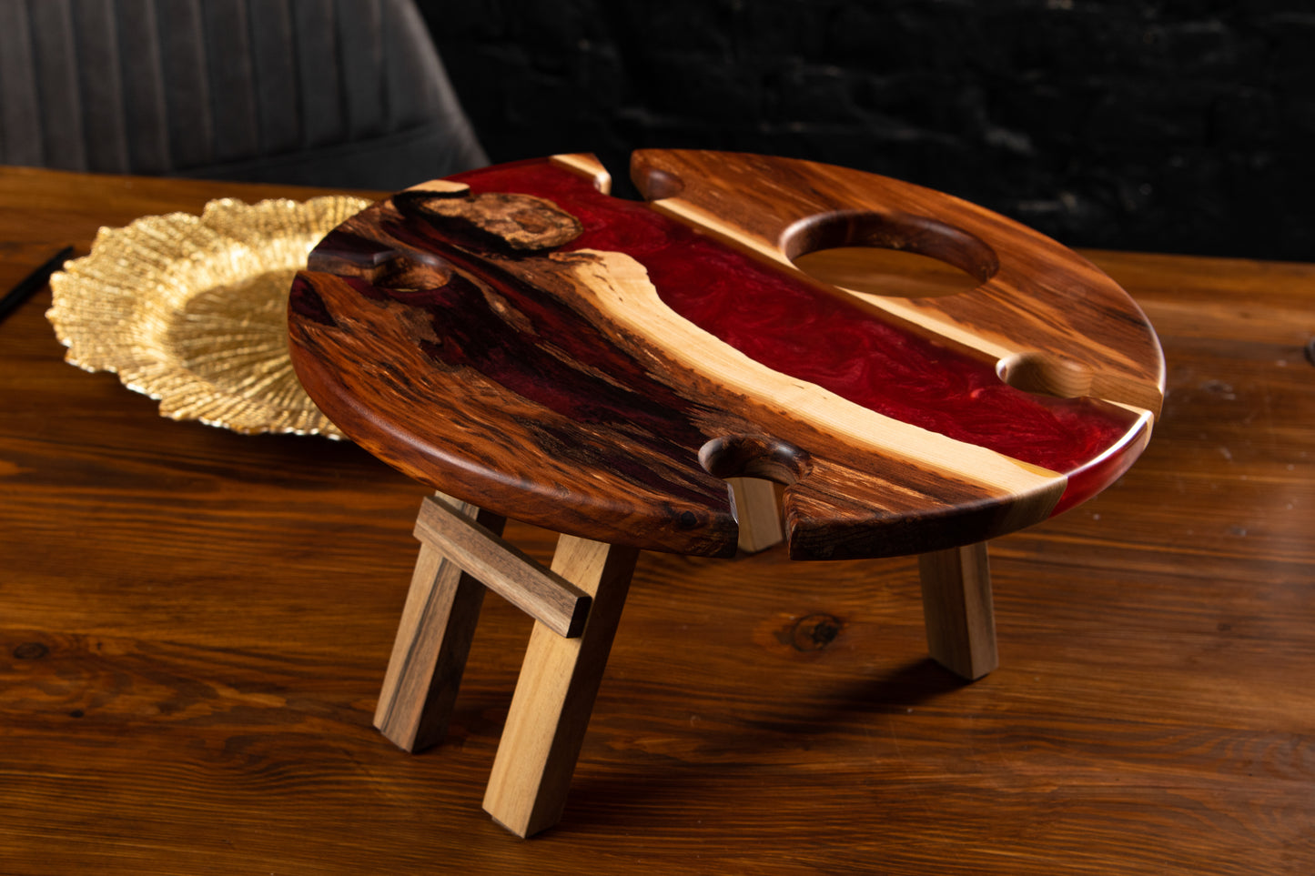 Vinni stol iz drevesa in epoksidnega smola ročnega dela | KRAS WOOD DESIGN