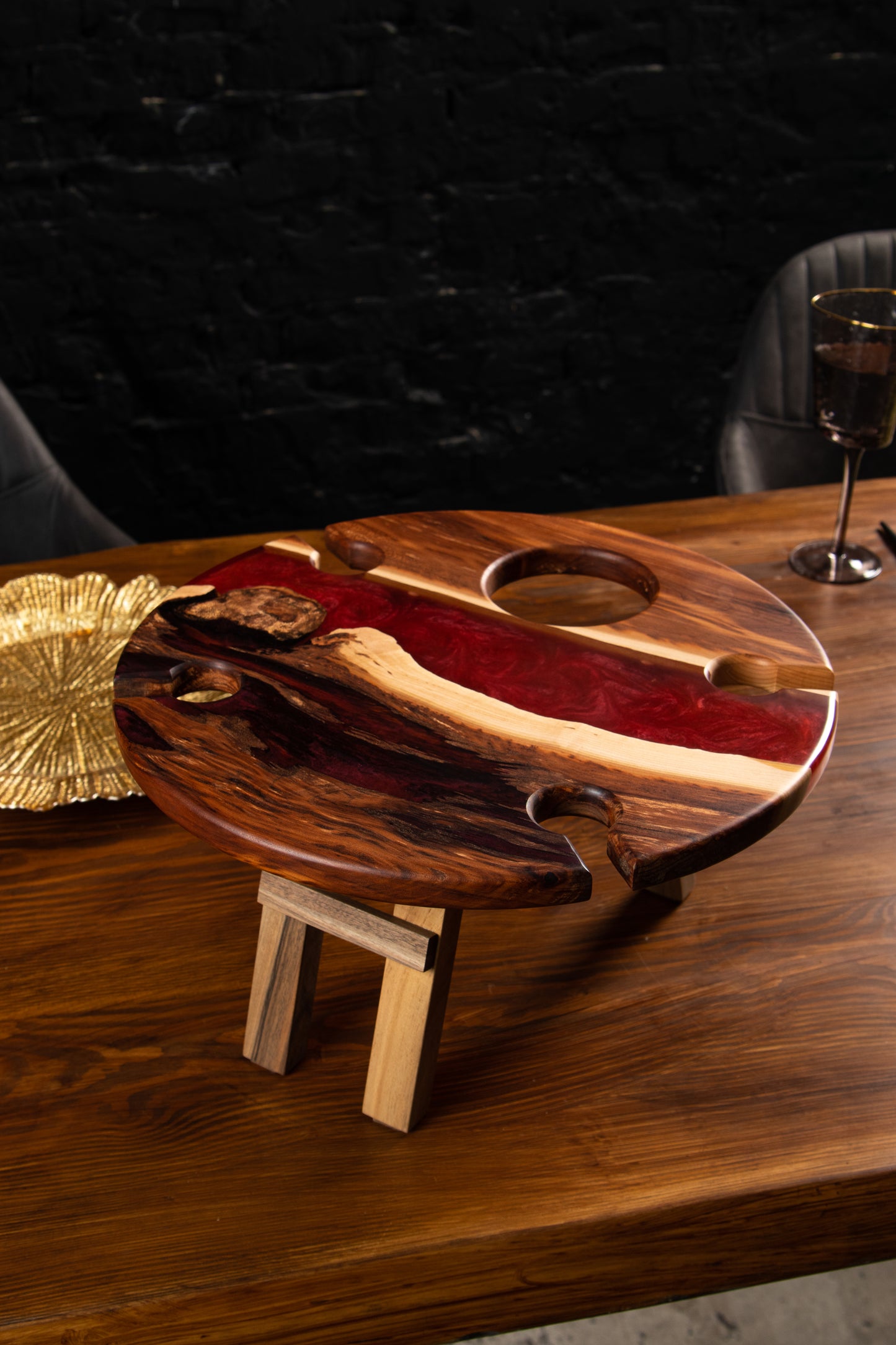 Vinni stol iz drevesa in epoksidnega smola ročnega dela | KRAS WOOD DESIGN