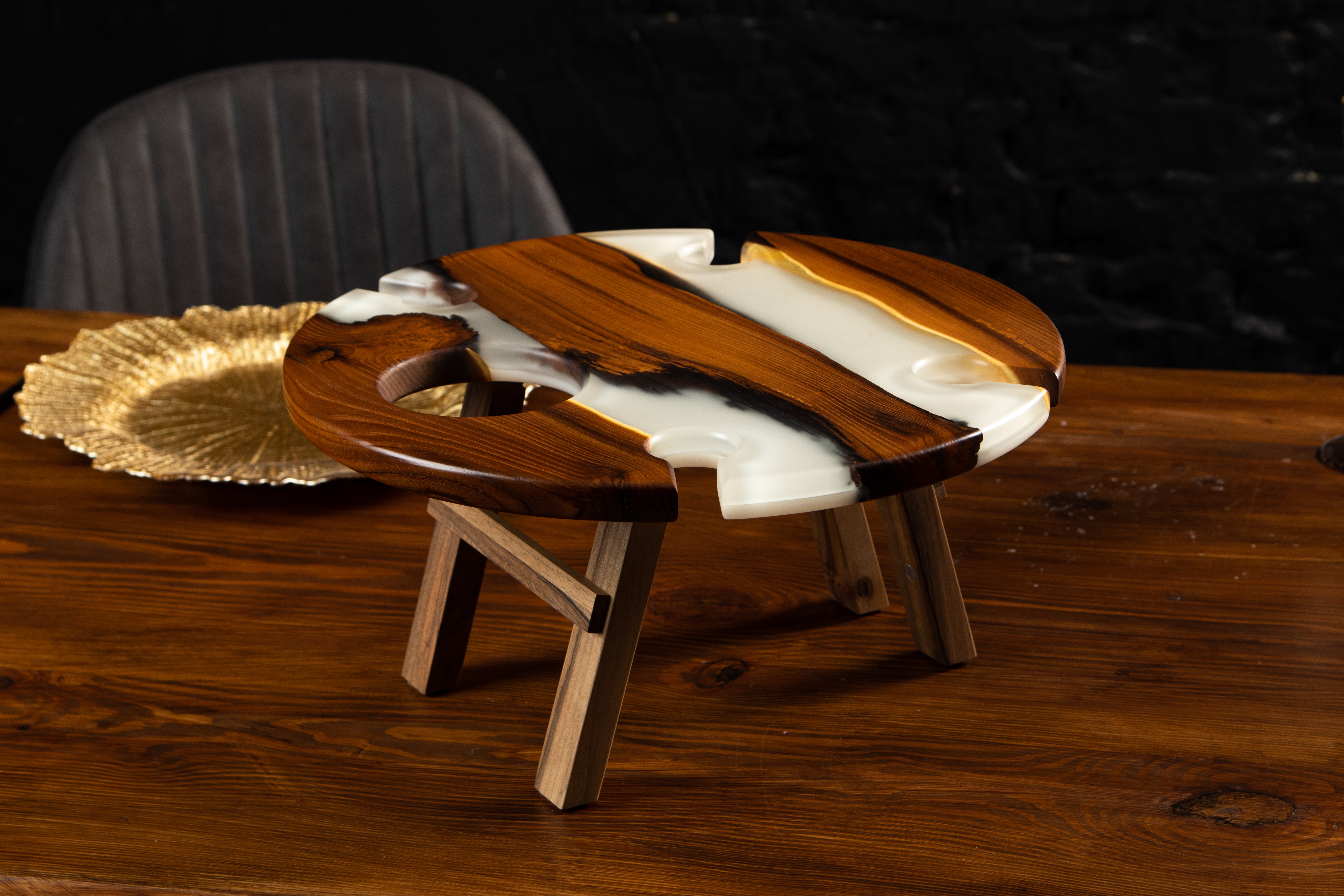 Wine table made of wood and epoxy resin | KrasWood
