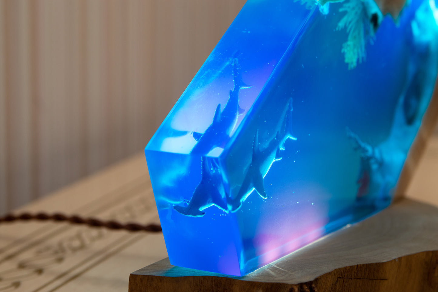 Handcrafted lamp made of wood and epoxy resin | KrasWood