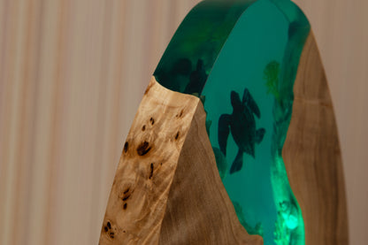 Handcrafted lamp made of wood and epoxy resin | KrasWood