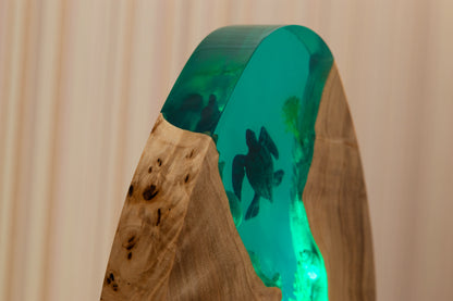 Handcrafted lamp made of wood and epoxy resin | KrasWood