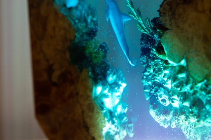Handcrafted lamp made of wood and epoxy resin | KrasWood