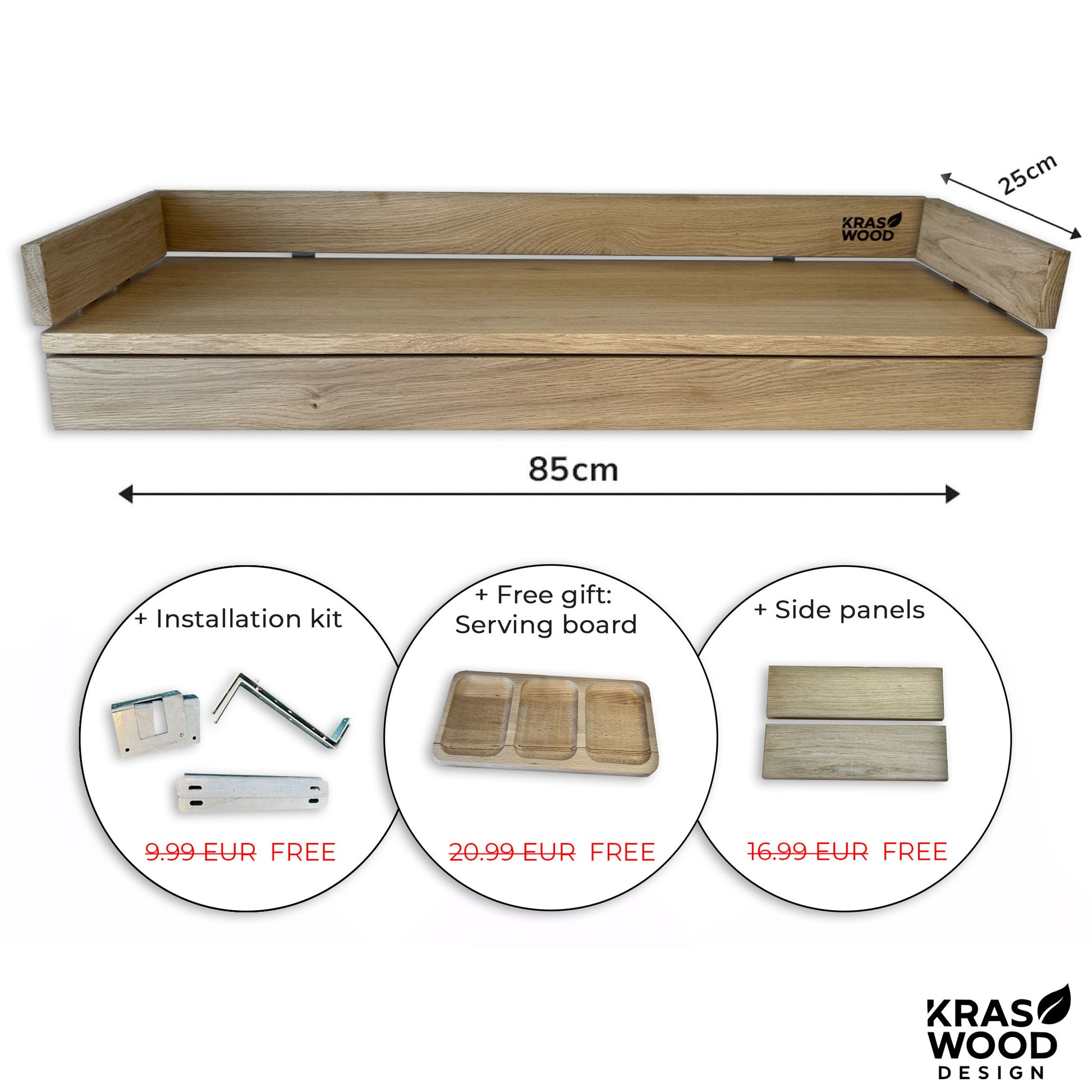 Handcrafted solid oak balcony table – foldable design for small spaces | Handgefertigter Balkontisch aus massiver Eiche – klappbares Design für kleine Balkone – Kraswood