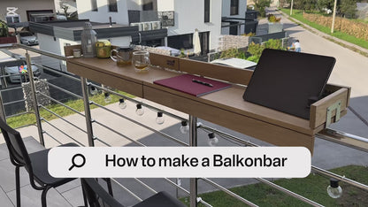 Solid Oak Balcony Table | Handcrafted by KrasWood